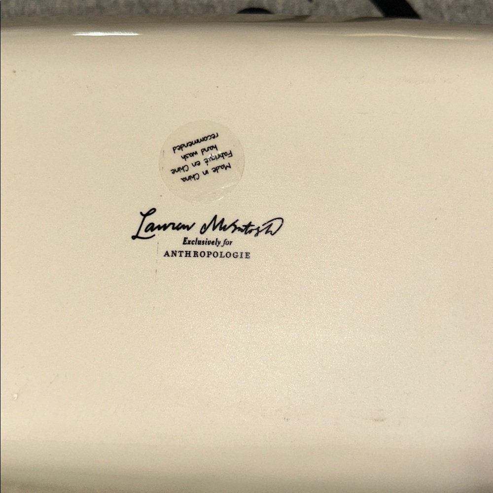 ANTHROPOLOGIE TRAY DISH LAUREN McINTOSH DECALED STONEWARE TRINKET CATCHALL - Picture 12 of 13